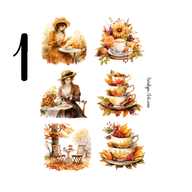Autumn Tea Time Sticker Sheet