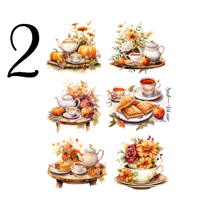 Autumn Tea Time Sticker Sheet