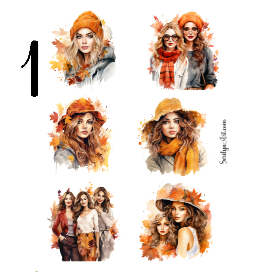 Autumn Women Sticker Sheet