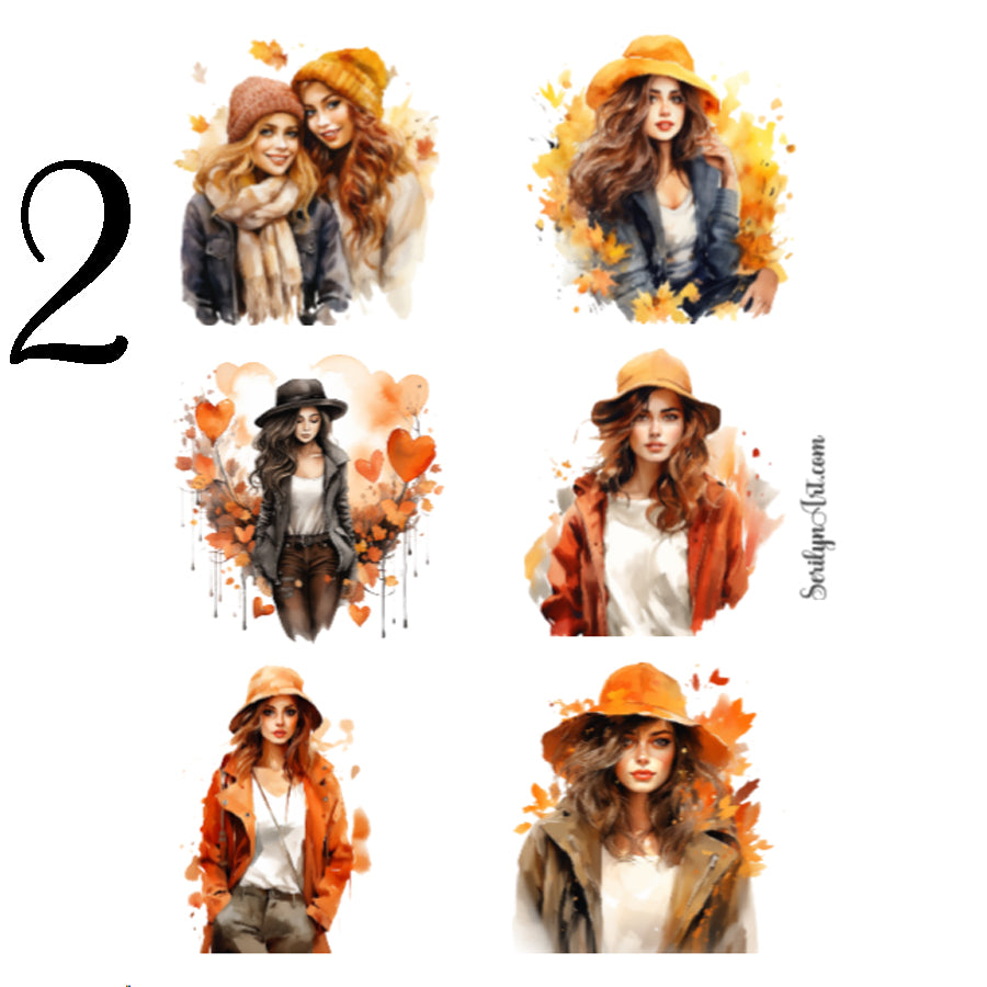 Autumn Women Sticker Sheet