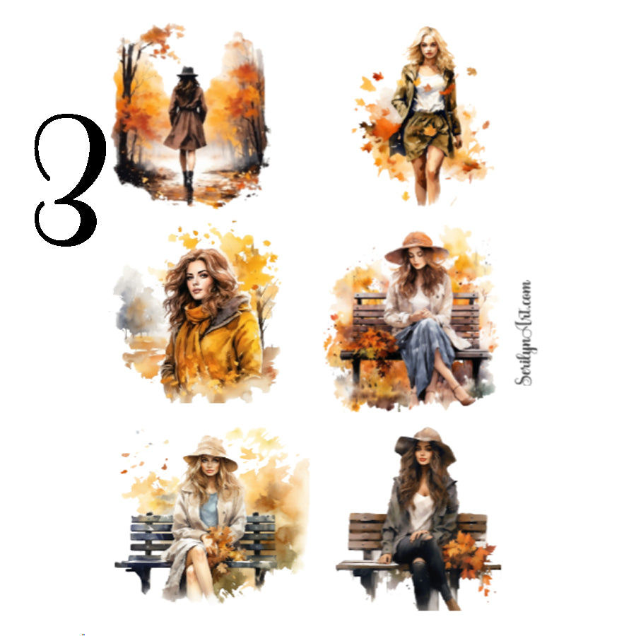 Autumn Women Sticker Sheet