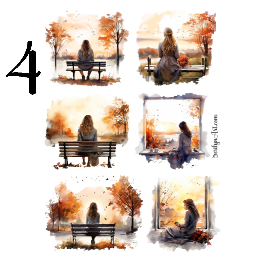 Autumn Women Sticker Sheet