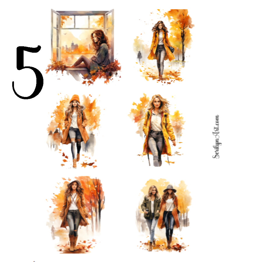 Autumn Women Sticker Sheet