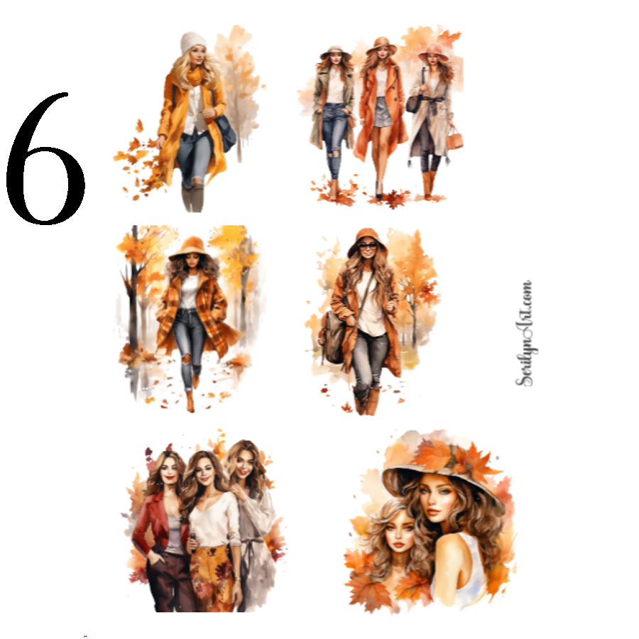Autumn Women Sticker Sheet