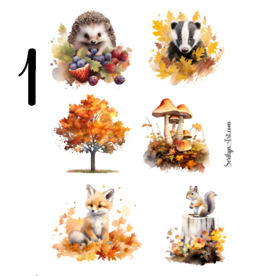 Autumn Woodland Sticker Sheet