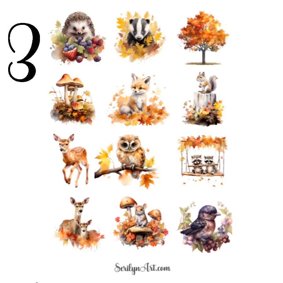Autumn Woodland Sticker Sheet