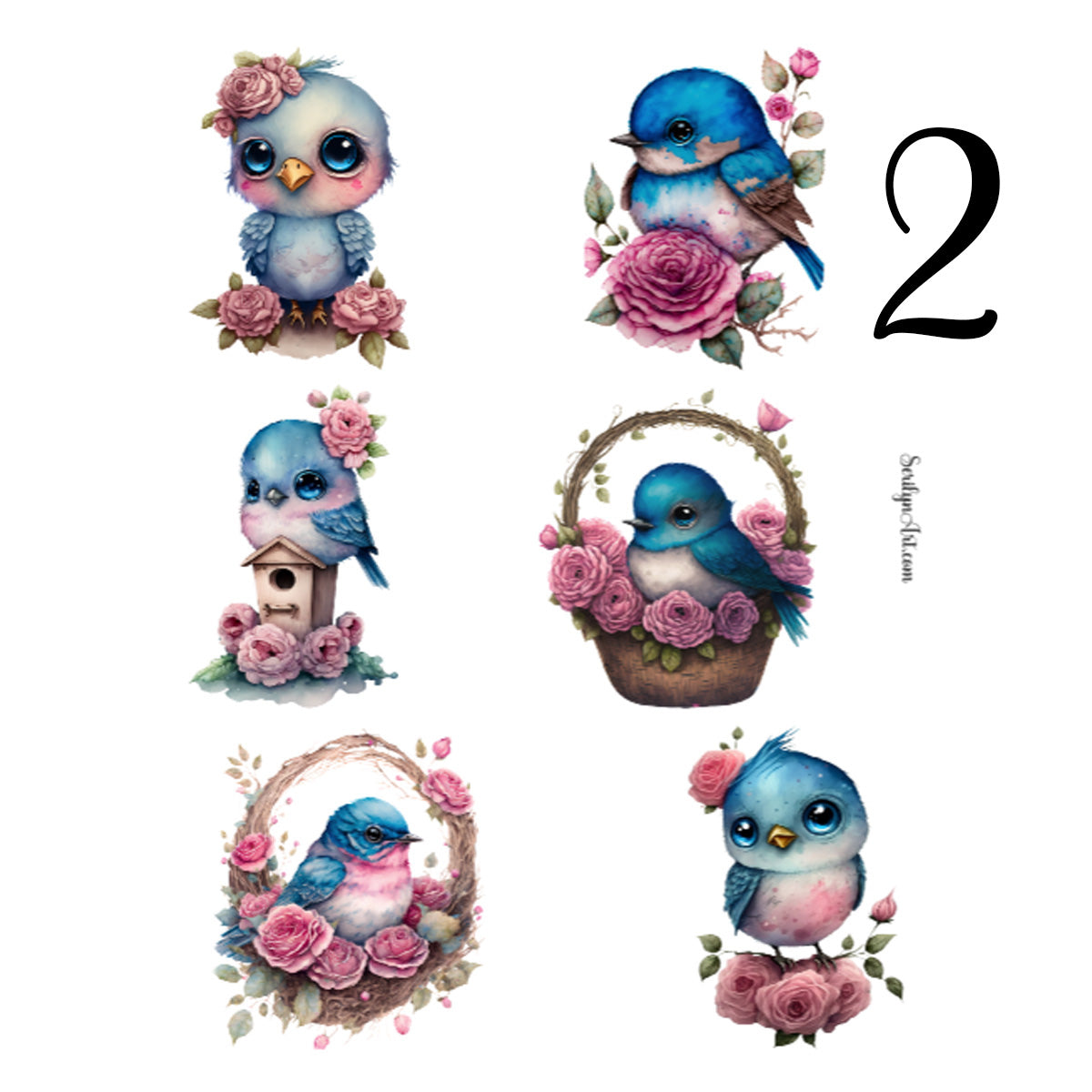 Baby Bluebirds Sticker Sheet