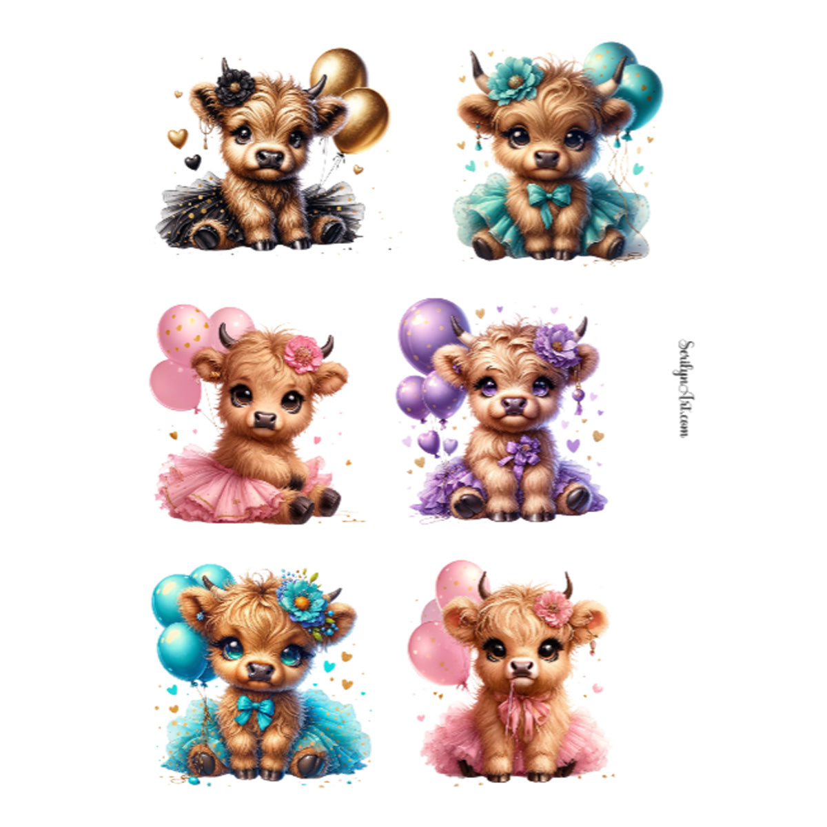 Balloon Cows Sticker Sheet