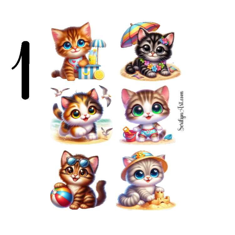 Beach Cats Sticker Sheet