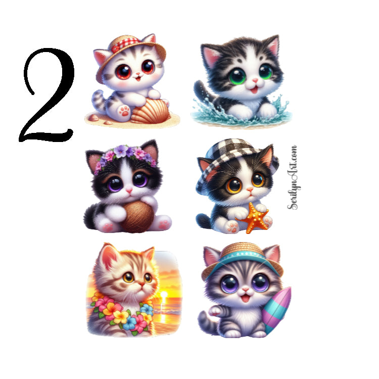 Beach Cats Sticker Sheet