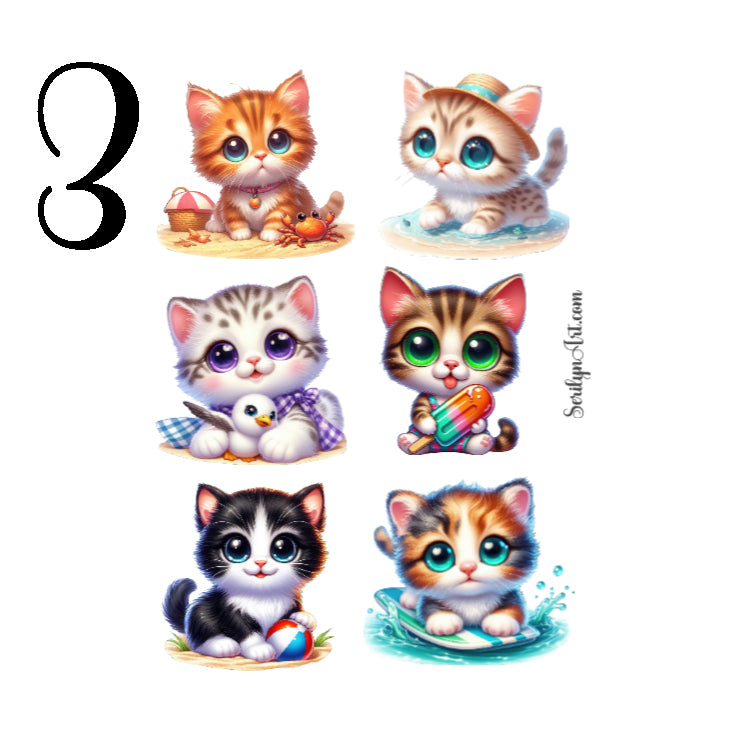 Beach Cats Sticker Sheet