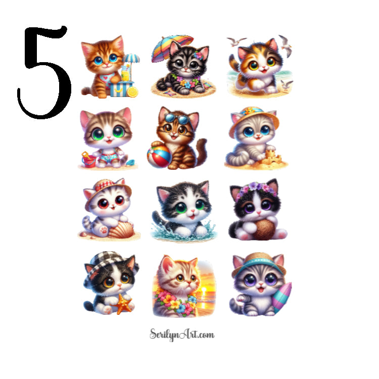 Beach Cats Sticker Sheet