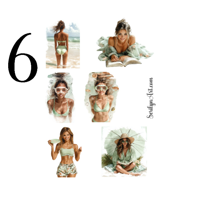 Beach Girl Sticker Sheet
