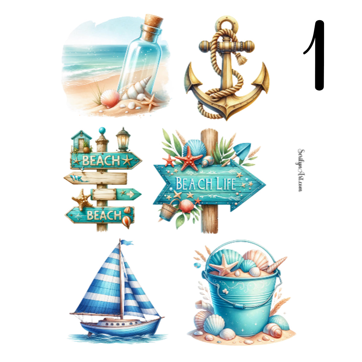 Beach Life 2 Sticker Sheet