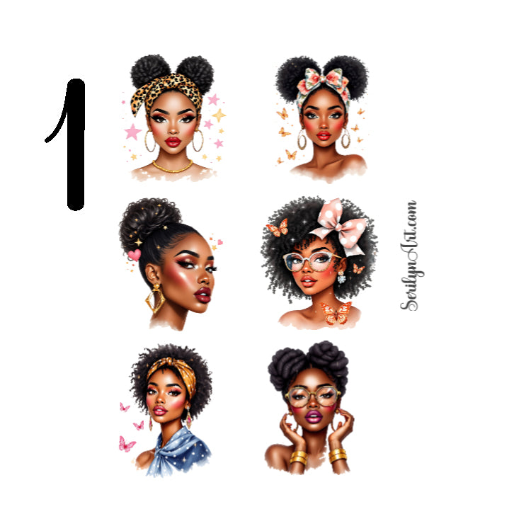 Beautiful Melanin Girls Sticker Sheet