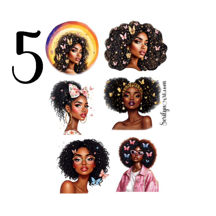 Beautiful Melanin Girls Sticker Sheet