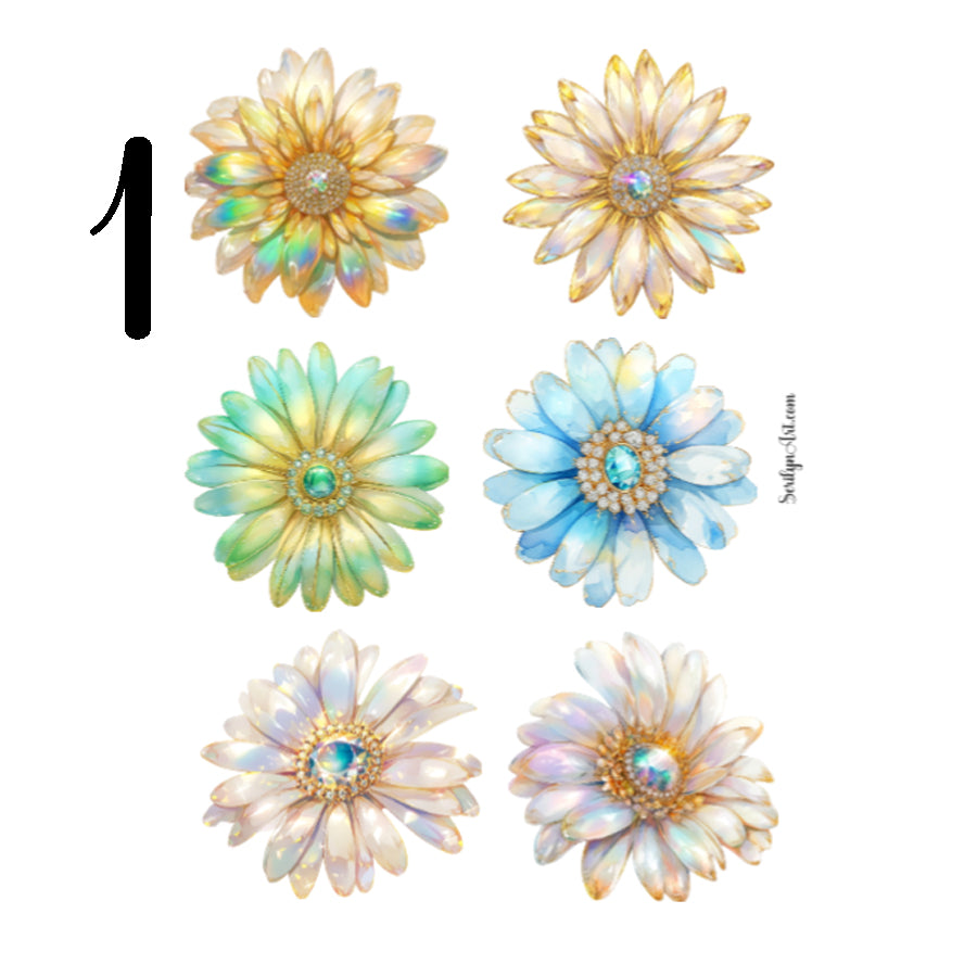 Bejeweled Daisies Sticker Sheet