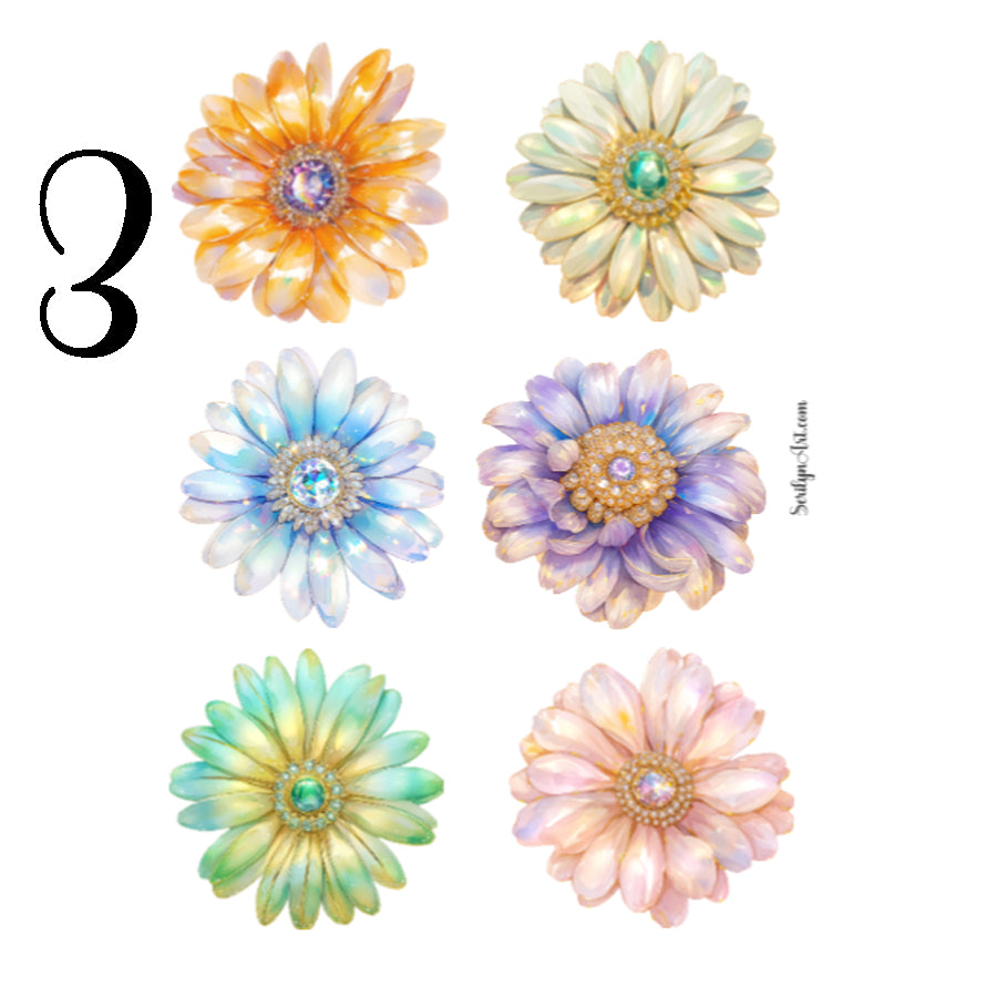 Bejeweled Daisies Sticker Sheet
