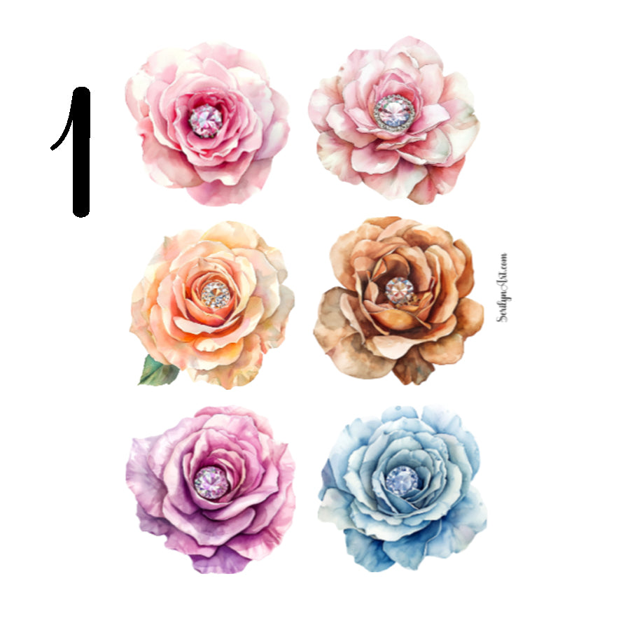 Bejeweled Roses Sticker Sheet