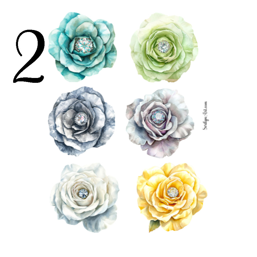 Bejeweled Roses Sticker Sheet