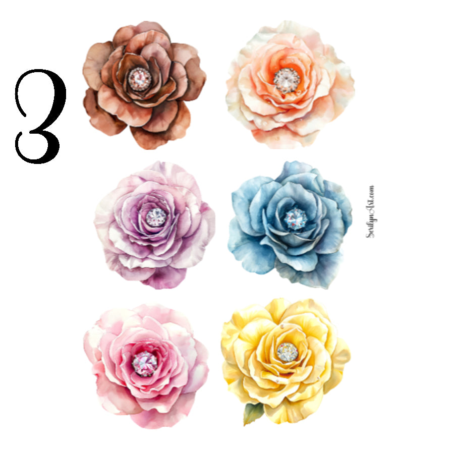Bejeweled Roses Sticker Sheet