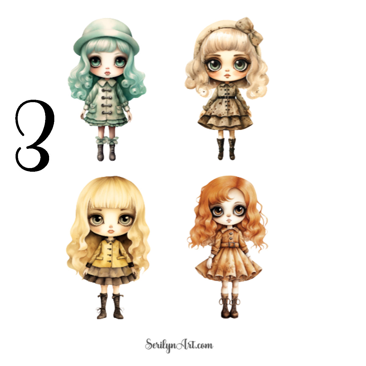 Big Eyed Dolls Sticker Sheet