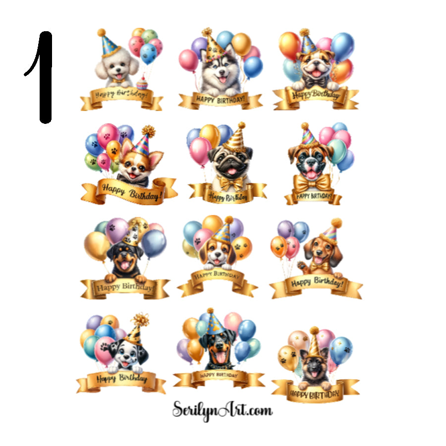 Birthday Dogs Sticker Sheet
