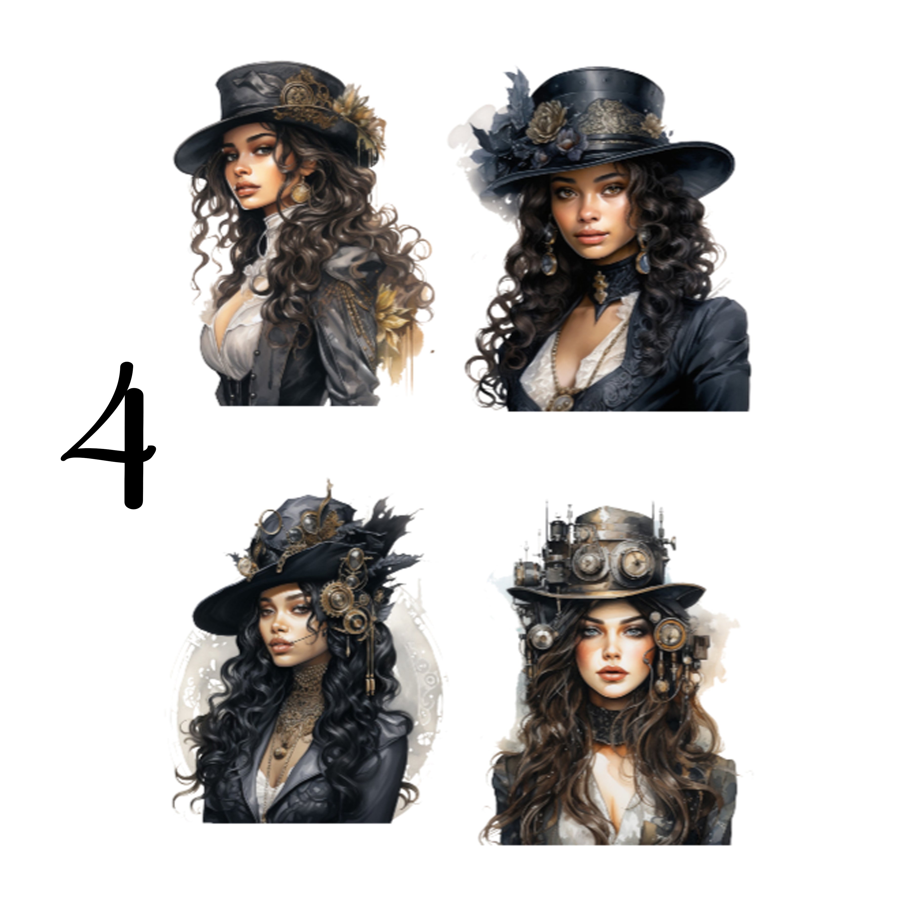 Black Steampunk Sticker Sheet