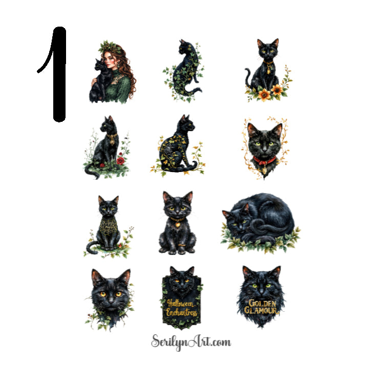 Black Cats Sticker Sheet