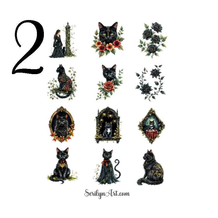 Black Cats Sticker Sheet