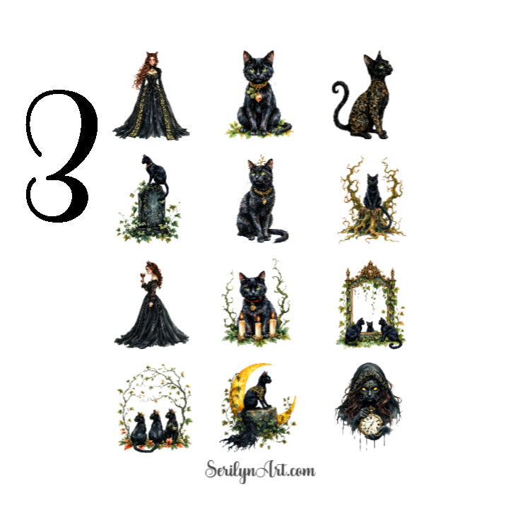 Black Cats Sticker Sheet