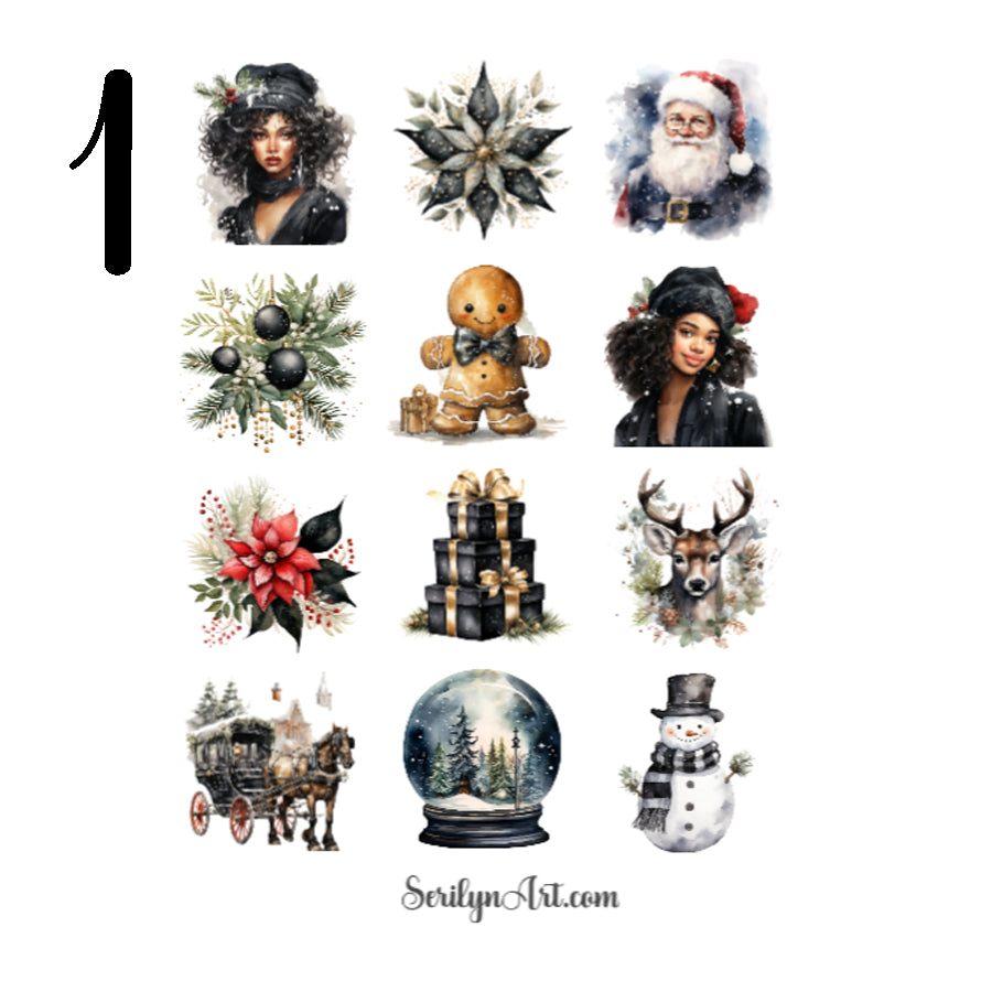 Black Christmas Sticker Sheet