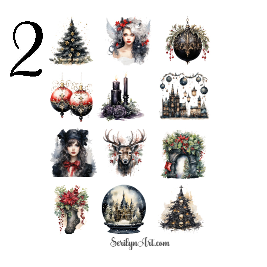 Black Christmas Sticker Sheet