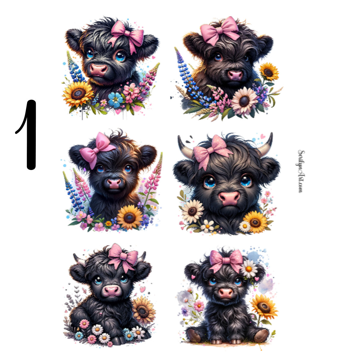 Black Cows Sticker Sheet
