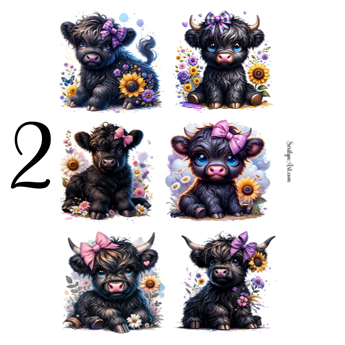 Black Cows Sticker Sheet