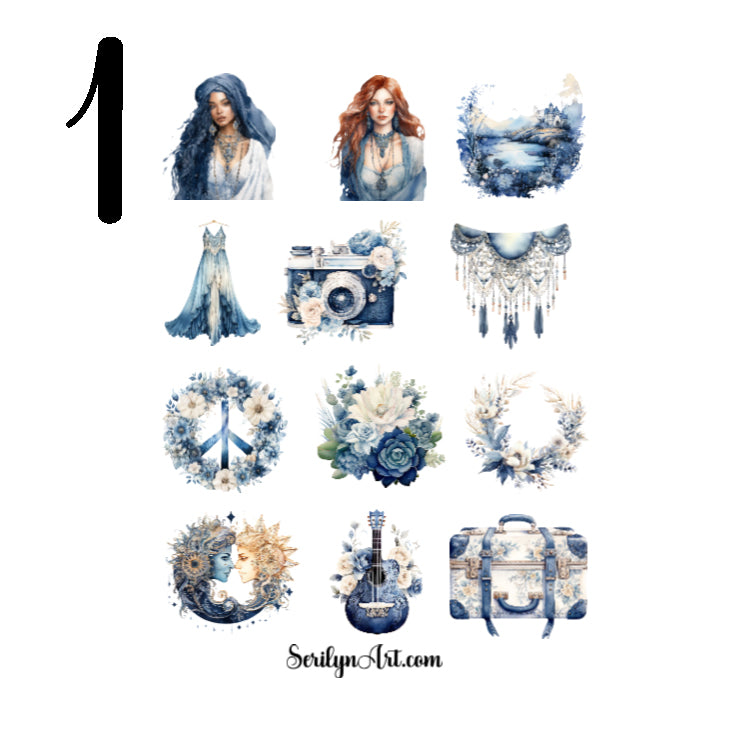 Blue Boho Life Sticker Sheet