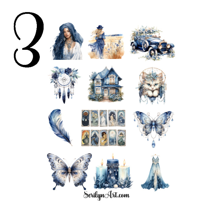 Blue Boho Life Sticker Sheet