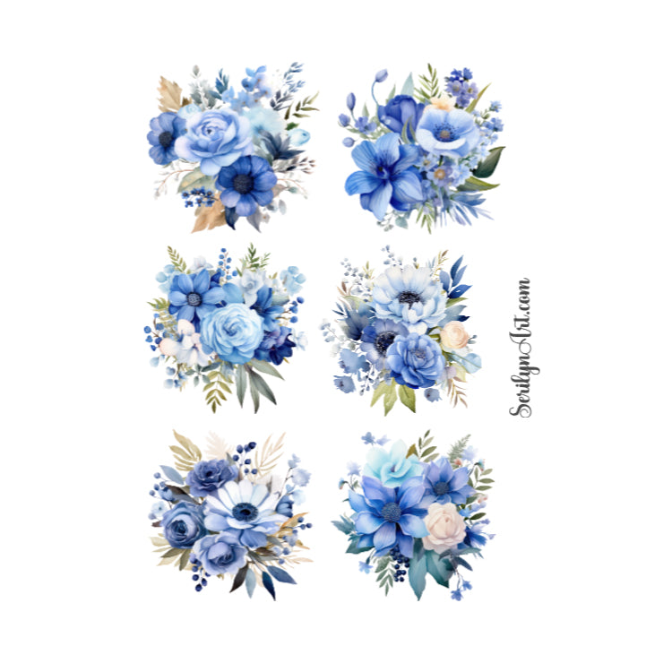 Blue Florals Sticker Sheet
