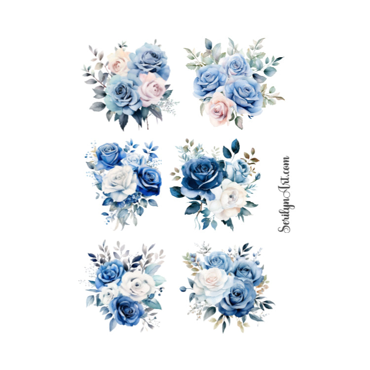 Blue Roses Sticker Sheet