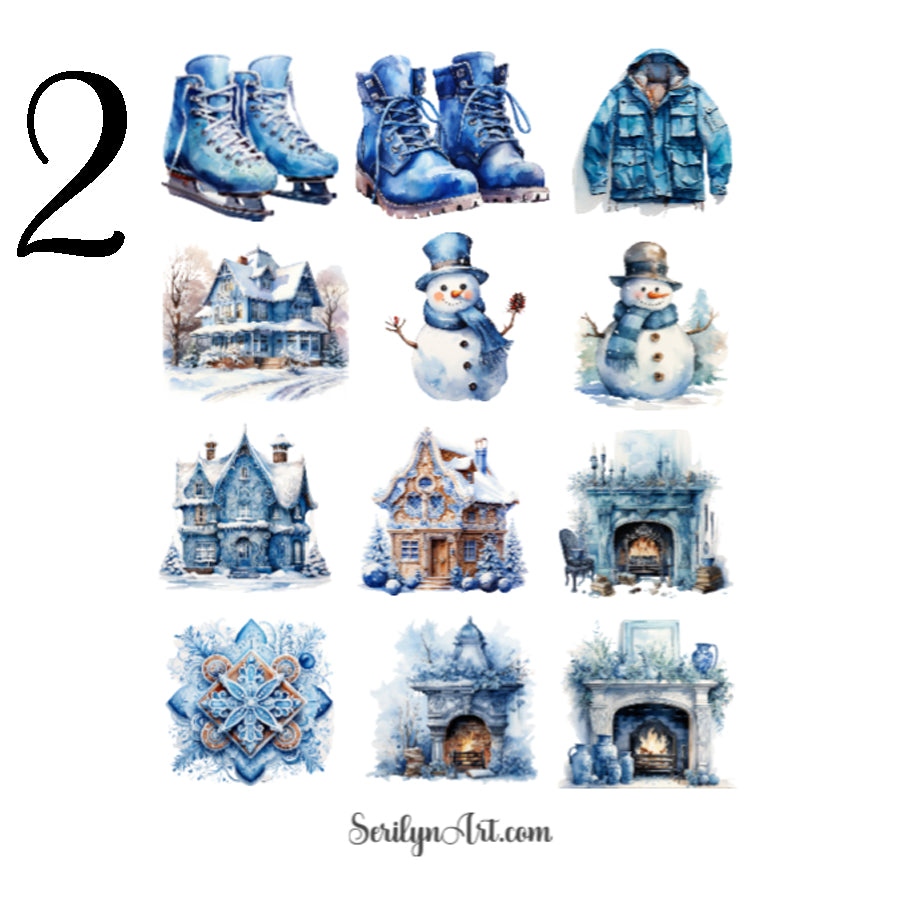 Blue Winter Sticker Sheet