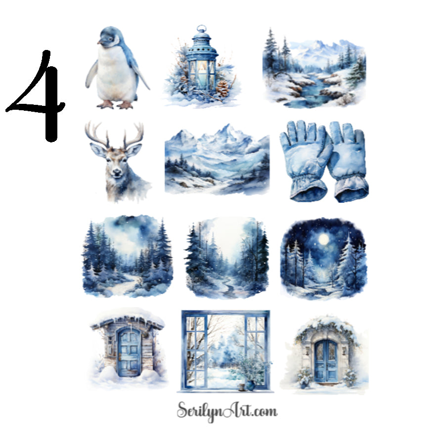 Blue Winter Sticker Sheet