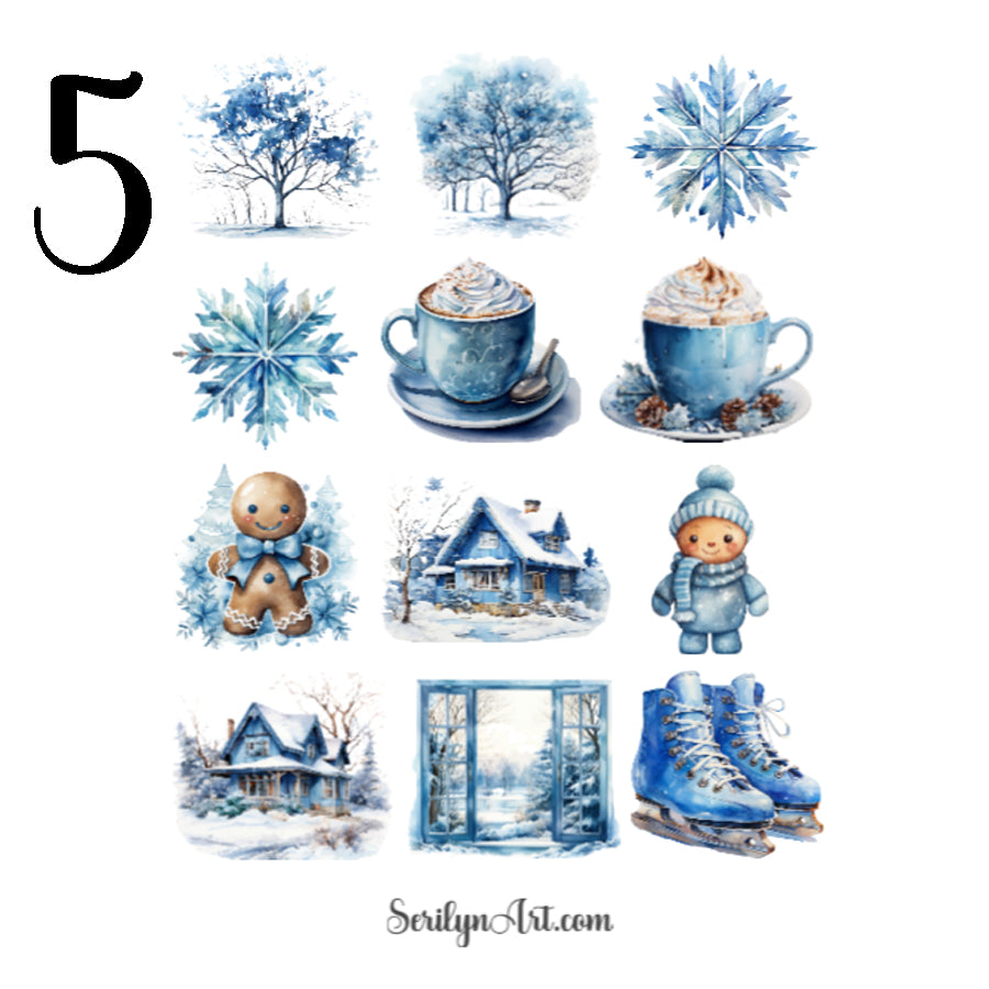 Blue Winter Sticker Sheet