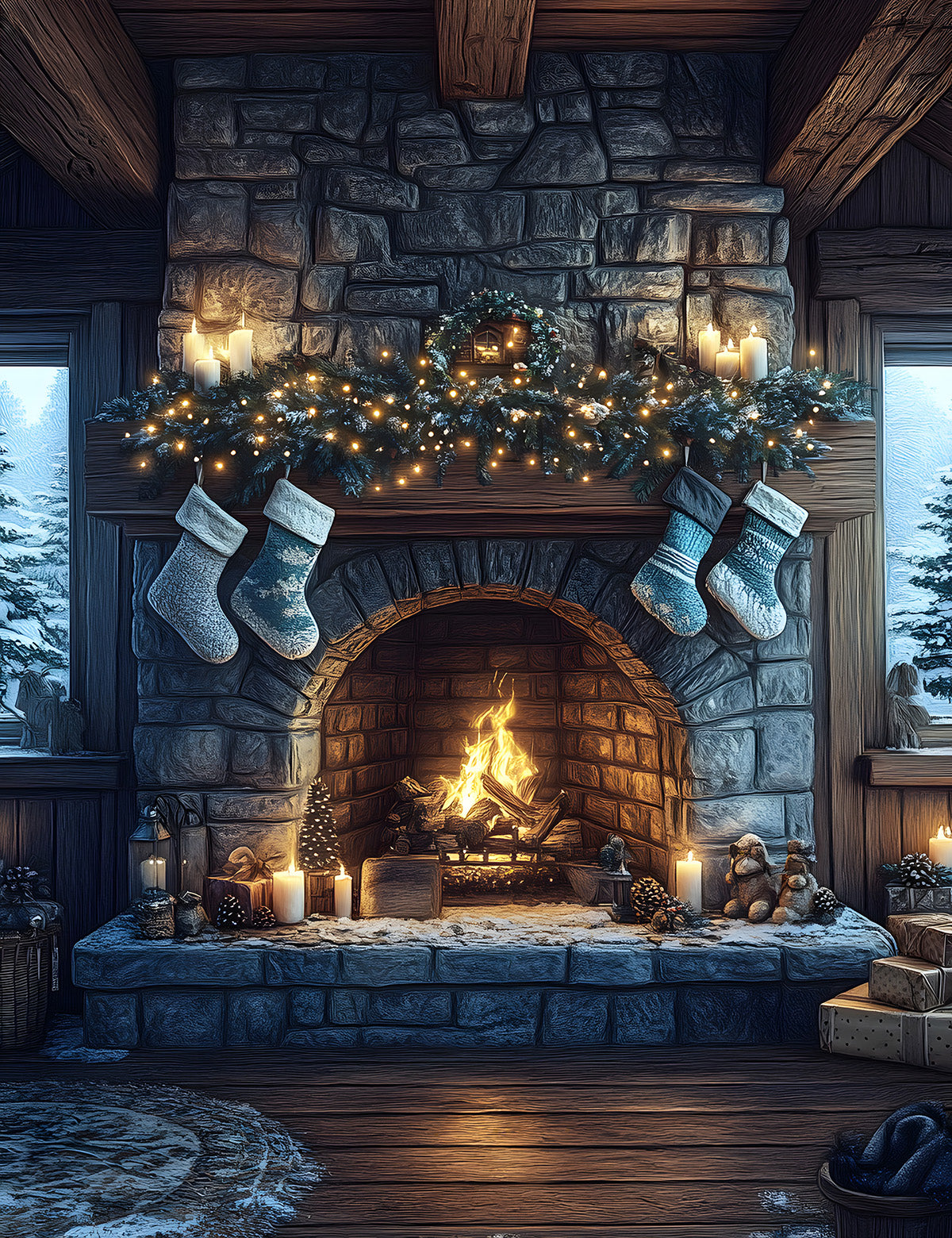 Blue Winter Cabin Dashboards