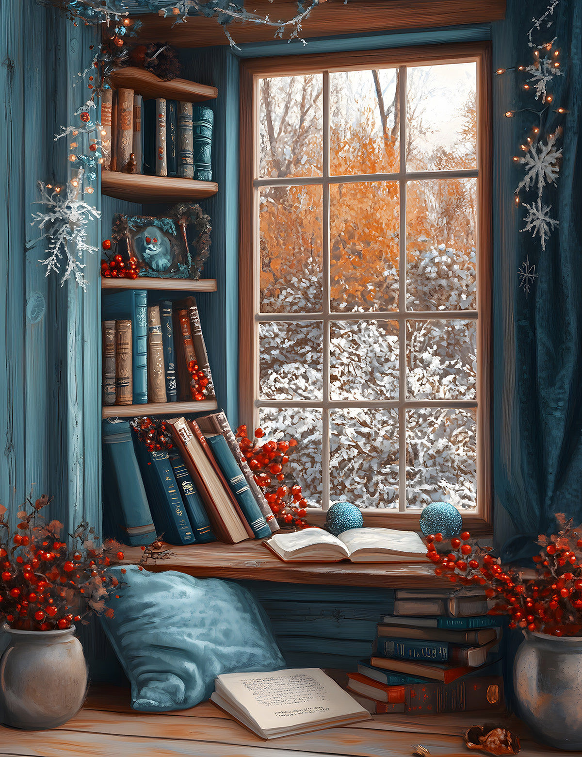 Blue Winter Cabin Dashboards