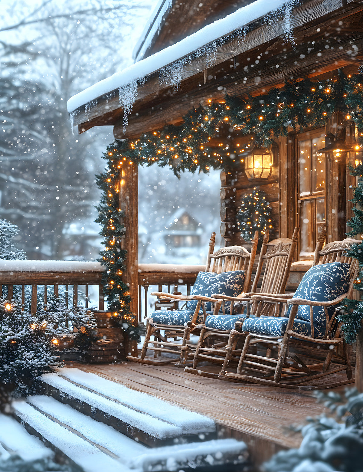 Blue Winter Cabin Dashboards