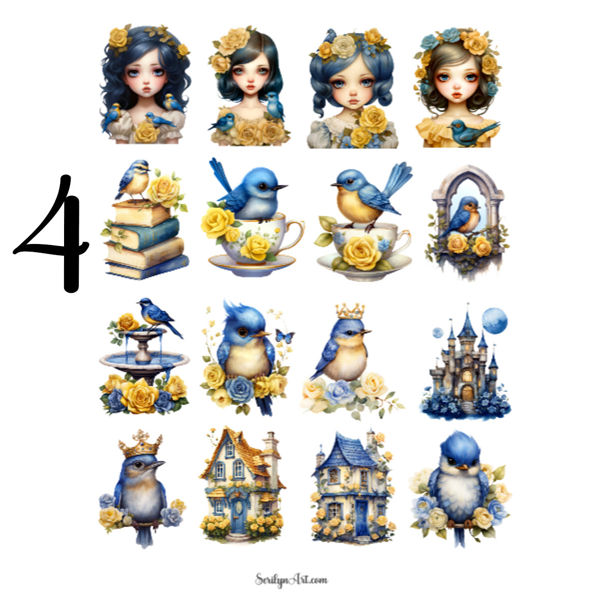 Bluebird Fairytale Sticker Sheet