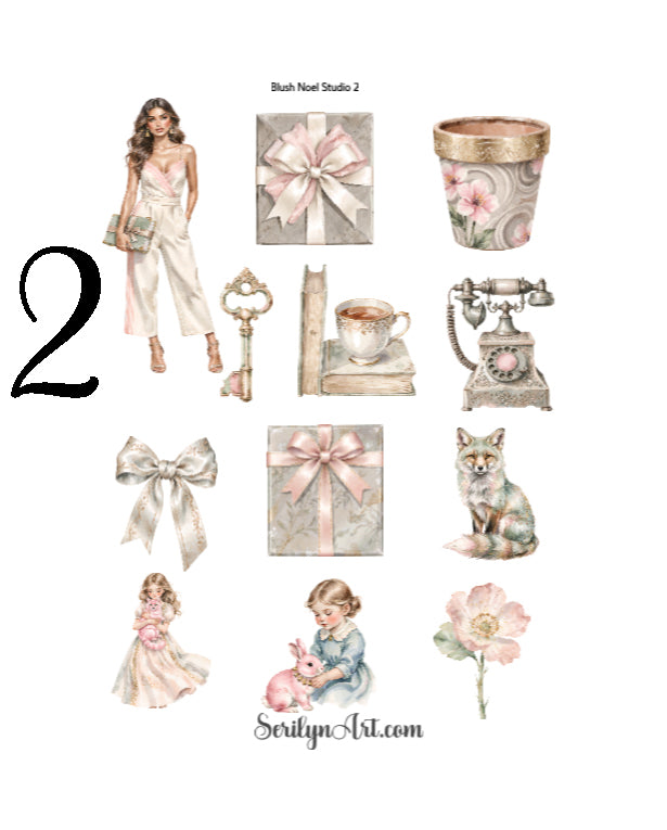 Blush Noel Studio Sticker Sheet
