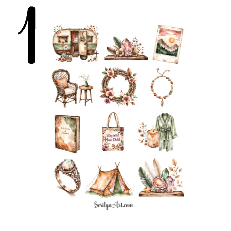 Bohemian Girls Sticker Sheet