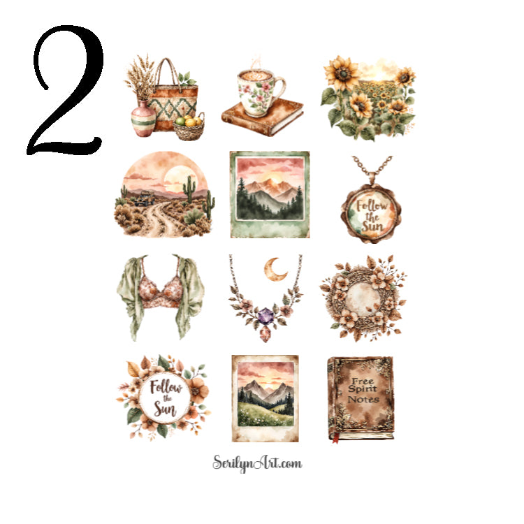 Bohemian Girls Sticker Sheet