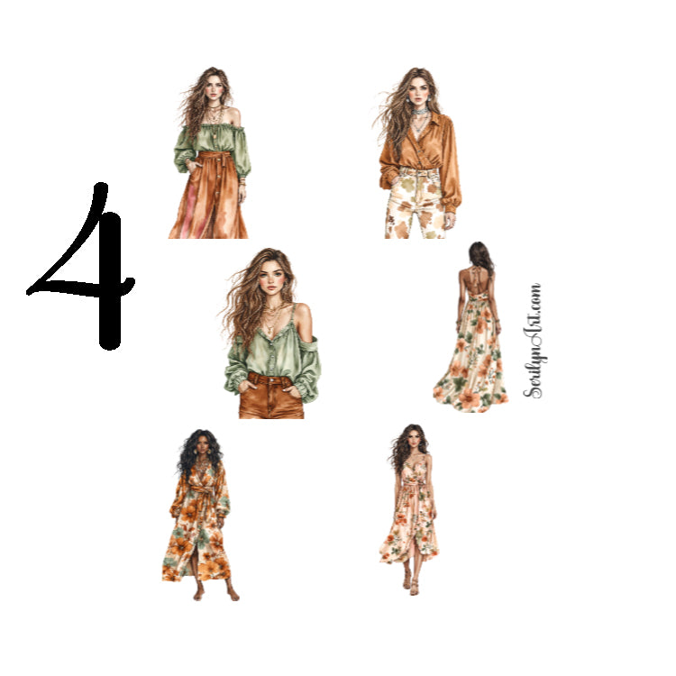 Bohemian Girls Sticker Sheet